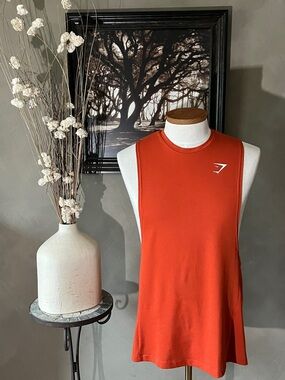 Gymshark Critical 2.0 Drop Arm Tank - Clay Orange - Men’s Medium